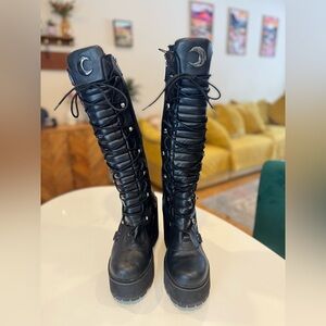 Killstar Black Gothic Lace-Up Boots